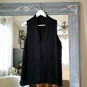 Robert Rodriguez Blue Satin V Neck Sleeveless Blouse Size L